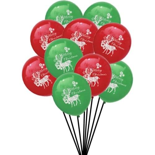 30pcs Merry Christmas Elk Latex Printed Balloons Xmas Tree New Year Party Decoration Inflatable Helium Balls Kids Toys Supplies