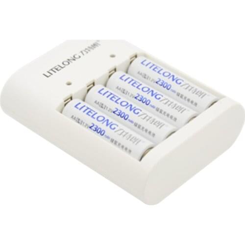 4pcs/lot Camera Flash 2300mAh 1.2v AA Rechargeable NI-MH Battery +1pcs Universal AA AAA USB Smart Battery Charger