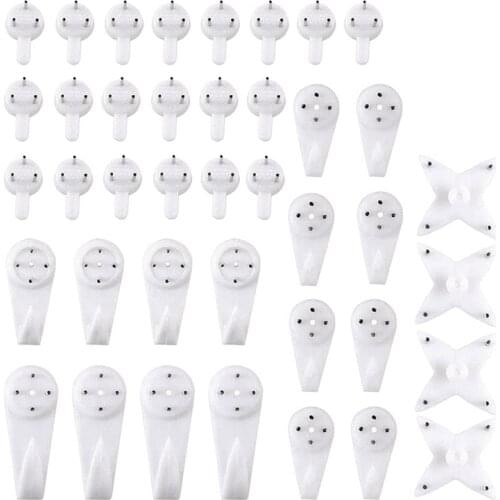40Pcs Invisible Nail Screws Wall Hooks Picture Hangers Traceless Photo Hook Multi Function Picture Painting Frame Hanger