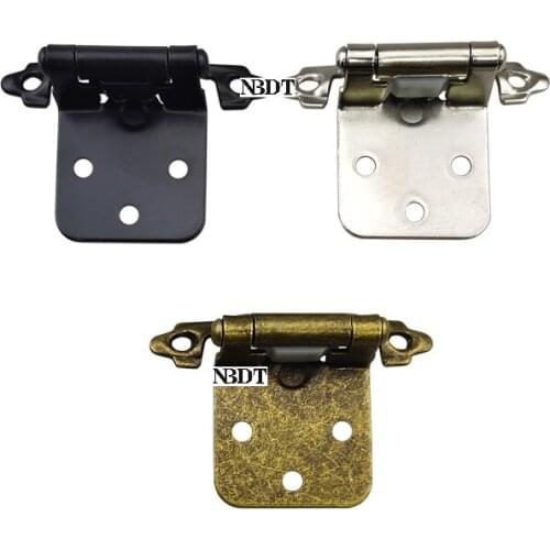 40Pcs Self Closing Face Mount Framed Cabinet Door Hinge Hinges Matte Black Satin Nickel Antique Bronze Flat Overlay