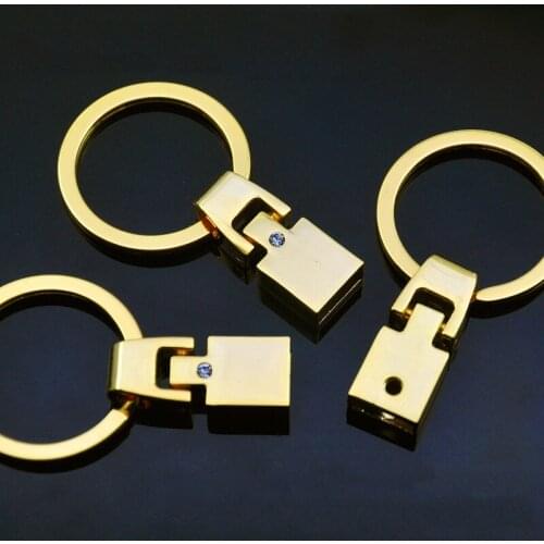 50PCS 10MM Zinc Alloy Gold Keychains Key Rings Fit 10MM Straps Strips Key Chain DIY Accessories For Handmade Jewelry