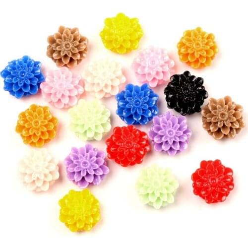 50Pcs Resin Flower Decoration Crafts Flatback Beads Cabochon Scrapbook DIY Embellishments Accessories Buttons
