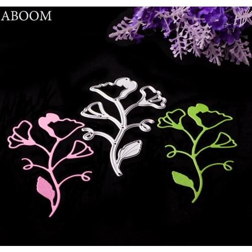 ABOOM 1PC Petunia Flower Embossing Folder Die Cut DIY Scrapbooking Album Cutting Dies Template Adhesive DIY Card Making Machine