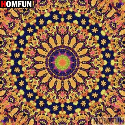 Homfun Full Square/Round Drill 5D DIY Diamond Painting "Mandala flower" 3D Embroidery Cross Stitch Home Decor Gift A11355