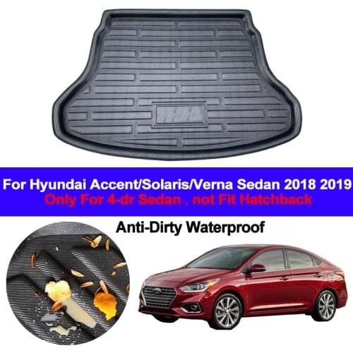 Car Rear Boot Cargo Liner Tray Trunk Luggage Floor Mat Pad Carpet Anti-dirty For Hyundai Accent Verna Solaris 2018 2019 Sedan