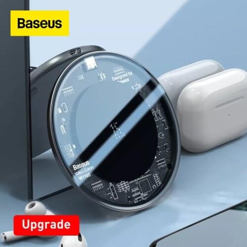 Baseus Upgrade 15W Wireless Charger For iPhone 12 11 X Xs Max Xr Fast Wireless Phone Charger For Samsung S10 S9 Xiaomi MI9