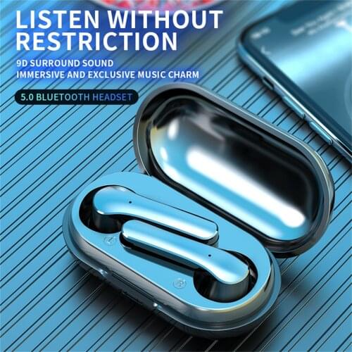 2021 New Tws Bluetooth 5.0 Earphones Led Wireless Headphones Mini Waterproof Sport Earbuds Touch Control 9D Hifi Stereo Headset
