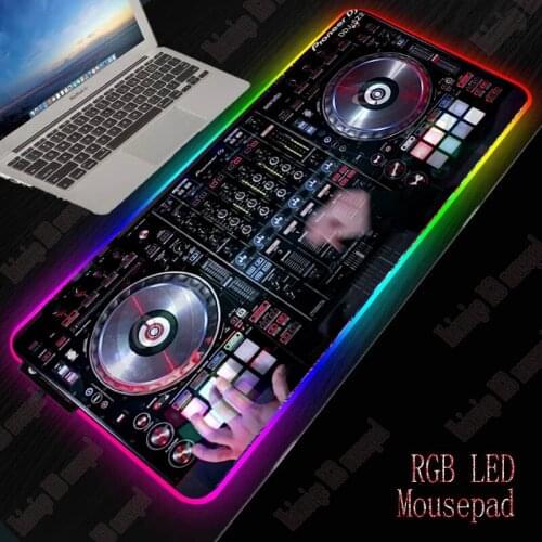XGZ DJ Hand Drive RGB LED Large Mouse Pad USB Wired Lighting Gaming Gamer Mousepad Keyboard Colorful Luminous for PC Mice Mat