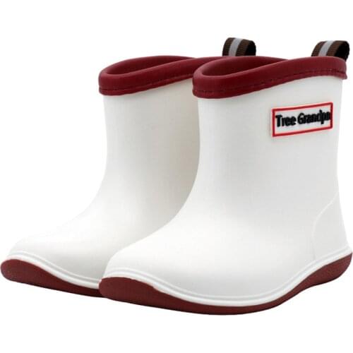 Kids Rain Boots Outdoor Waterproof Walking Shoes Baby Girl Boy Antiskid PVC Rainy Shoes Rubber Ankle Boots for Water Playing