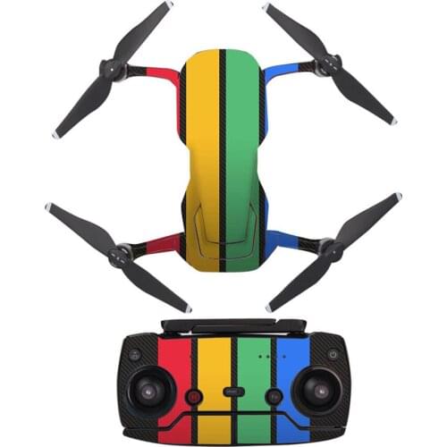 Colorful Block Style Decal Skin Sticker For DJI Mavic Air Drone + Remote Controller + 3 Batteries Protection Film Cover A0291