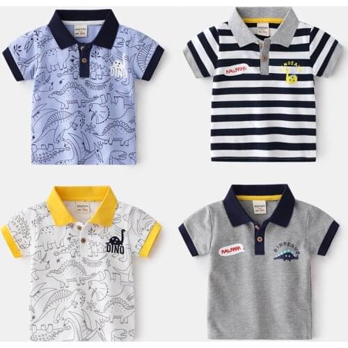 Childrens T-shirt 2021 Boy Polo Shirt Short-sleeved T-shirt Baby Korean Summer Shirt Boys Clothes Fashion Tops Outfits