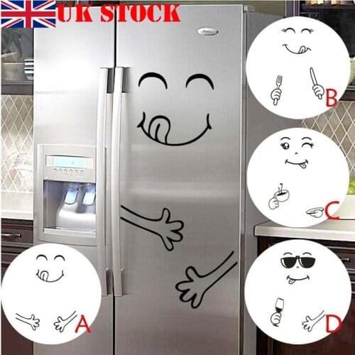 DIY Cute Happy Delicious Face Wall Fridge Stickers Creative Quote Decal Fridge Stickers Kitchen Home Decor DIY New Arrivals 2020