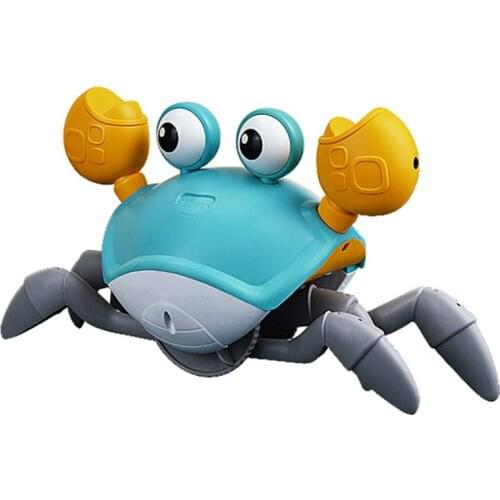 Electric Crab Toy Automatically Escape Crawl Crabs Puzzle Toys for Children Baby Boys Voice-Controlled Music Classic Toy Gift