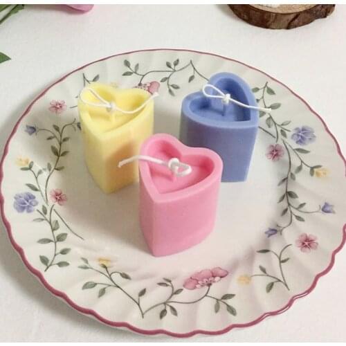 2021 Valentines Day Diy Heart Shape Handmade Candle Making Mold 3d Columnar Acrylic Mold Soap Mold Cake Mold