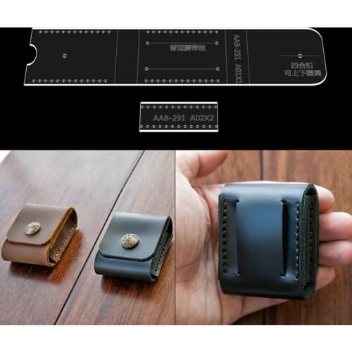 Diy handmade leather lighter bag storage bag paper lattice paper acrylic type drawings special design template