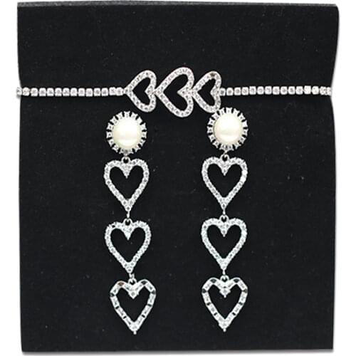 MADALENA SARARA AAAA Cubic Zirconia Inlaid High Quality Drop-ship Women Jewelry Set Two Colors Options Heart-Heart Style