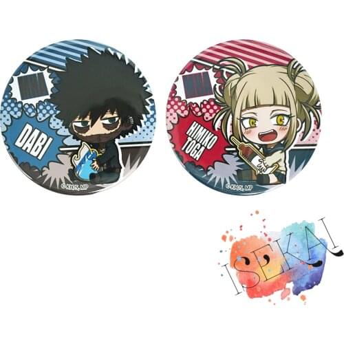 My Hero Academia Anime Boku No Hero Academia MHA Dabi Himiko Toga Anime Metal Badge Brooch Pins