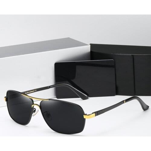 Brand Sunglasses Men Polarized Driving Goggles UV400 Glasses Metal Retro Square Sun Glasses Male Famale Eyewear With Accessories