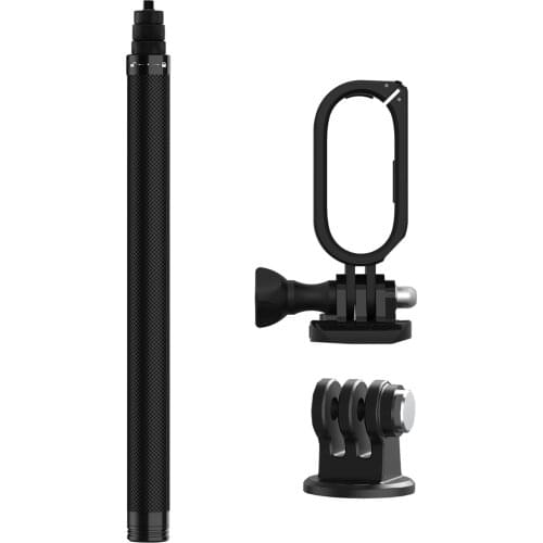 TELESIN Insta360 GO2 Action Camera Accessaries Kit with Carbon Fiber Selfie Stick 1.16m + ABS Camera Protective Frame Housing