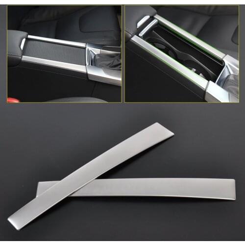 Beler New 2pcs Chrome Cup Drink Holder Center Console Cover Trim Frame Panel for Volvo XC60 S60 V60 2011 2012 2013 2014 2015
