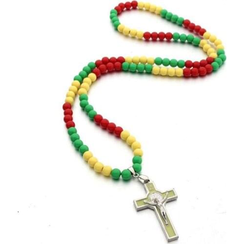 New Acrylic beads necklace cross necklace jewelry accessories standing crucifix jesus crucifix jesus statue
