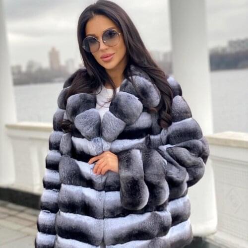 FURSARCAR 2021 New Arrival Fashion Real Rex Rabbit Fur Coat Natural Fur Jacket Slim Female Thick Warm Winter Luxury Overcoat