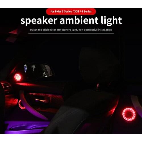 Speaker cover trim lighting glow fit for BMW F30 series car ambient light lamp door panel midrange loudspeaker audio case shell