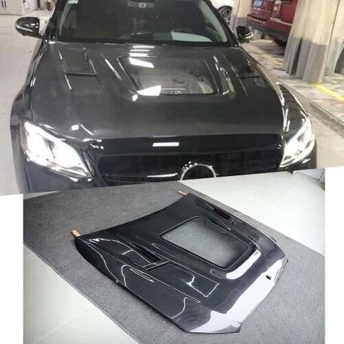 Carbon Fiber Front Engine Hood Vent Cover For Benz E Class W213 E250 E350 E43 E63 AMG 2016 2017 2018 Car Bonnet Cap