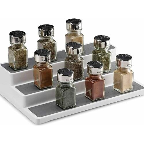 3 Levels Spice Rack Anti-slip Easy to Install and Clean Storage Shelf for Kitchen Kitchen Storage Organization 36.5x24x8.5cm