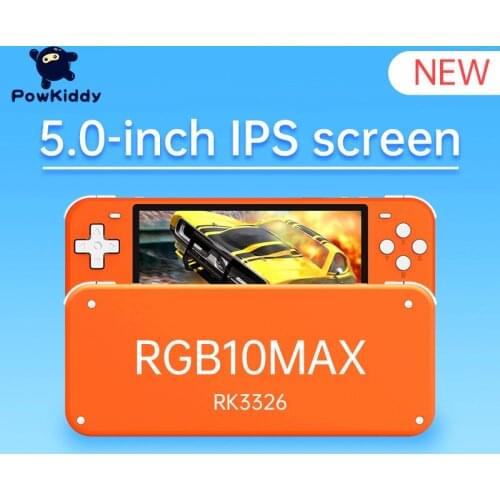 POWKIDDY-RGB10 Max, rk3326 chip 5 inch IPS screen double Handheld Joystick, Wifi Module, retro game console