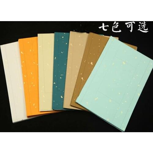 10pc Batik Rice Paper Sa gold Ming Qing Couplets Blank Calligraphy Paper 23x138cm