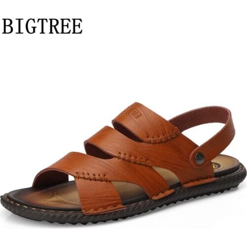 Luxury Brand Shoes Men Beach Sandals Summer Shoes Men Sandals Summer Genuine Leather Beach Sandals Men Casual Shoes Ayakkabi