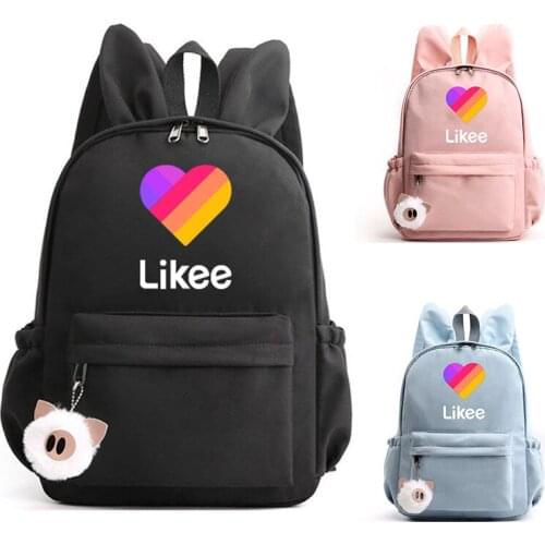 2020 Likee Backpack USB Charging LIKEE Video 1 App Laptop Backpack School Bags for Teenage Girls Russian Styles Zipper Bookbag