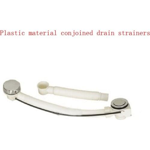 Plastic conjoined bathroom bathtub drain strainers+white hose, Shower Room sink waste drain bath filter waste finished drainer