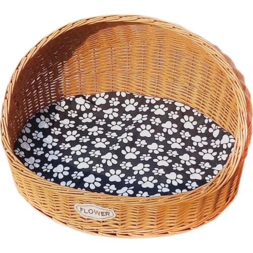Vine-woven dog nest cat nest detachable bath nest Teddy Bomi medium and small dog-woven pet nest universal throughout the Four