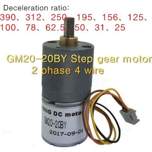 GM20-20BY Step gear motor,20BY 2 phase 4 wire Micro dc step motor