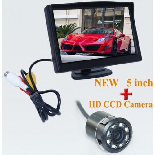 Super Car Monitor 5 Inch 800 x 480 Pixel TFT LCD Monitor Color Car Rear View Monitor + 520 TV Lines Night Vision Camera
