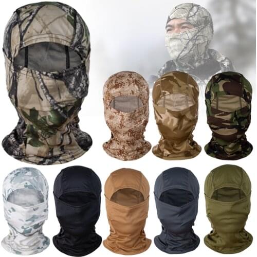 Tactical Camouflage Balaclava Full Face Mask CS Wargame Army Hunting Cycling Sports Helmet Liner Cap Military Multicam CP Scarf