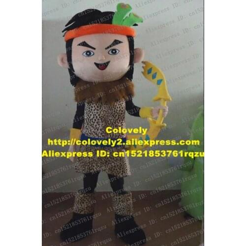 Valorous Cuticolor Huntsman Hunter Chaser Mascot Costume Cartoon Character Mascotte Leopard Print Clothes Brown Scarf ZZ699 FS