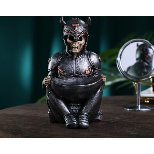 Vikings Skull Statue Keys Holder Knight Helmet Desk Resin Storage Box Home Office Desk Decor Party Decoration Dropshipping
