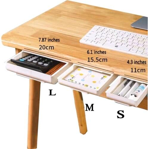 Hiding & Secret Space Drawer Self-Stick Home Office Tray Under Desk Drawer Organizer Table Storage Hidden Organizer Boxes Stand