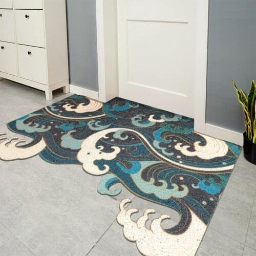 Cut Printed Doormat PVC Silk Loop Entrance Door Mats DIY Stain Resistant Rugs Non-Slip Carpet For Living Room Bedroom Bathroom