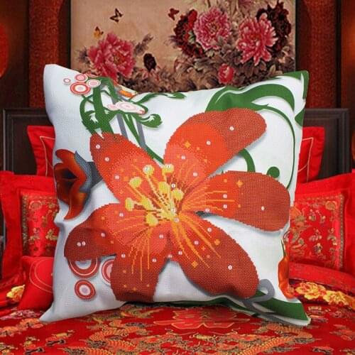 Cross stitch pillow kit embroidery needlework sets Diy printed 5D cross stitch pillow kits patterns paintings accessories fabric