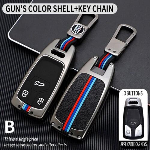 Zinc Alloy High Quality Car Key Ring Case Holder Cover For Audi A4 Allroad B9 Q5 Q7 TT TTS 4M 8S 2016 2017 2018 Accessories