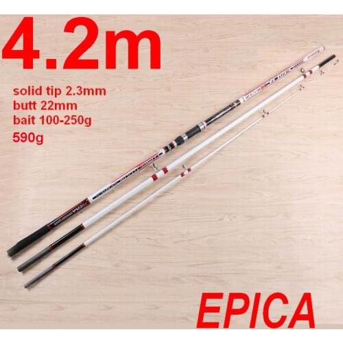 ZZ02 Quality KW Large Hole Ring 4.2M 590g Carbon Fiber SurfCasting Surf Casting Fishing Rod Tip-Butt Dia 2.3-22mm Bait 100-250g