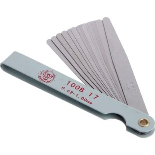 1pc 0.02 to 1mm 17 Blade Thickness Gap Metric Filler Feeler Gauge Measure Tool