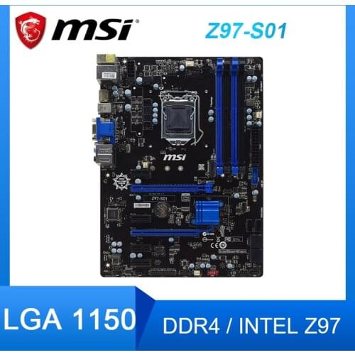 FOR MSI Z170-S01 1151 DDR3 Z97 Intel Pin Motherboard M.2 Supports 6/7 Generation CPU Tested