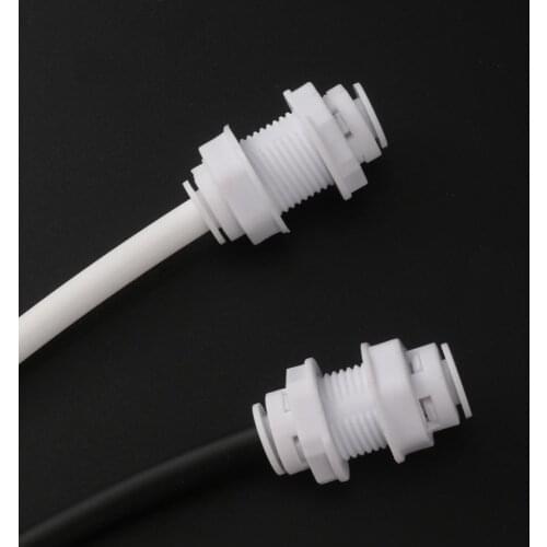 1/4 Inch Quick Straight -Through Purifier Joint Pipe Connector Of Reverse Osmosis Water System Fittings Tube Plate-Piercing 2Pcs