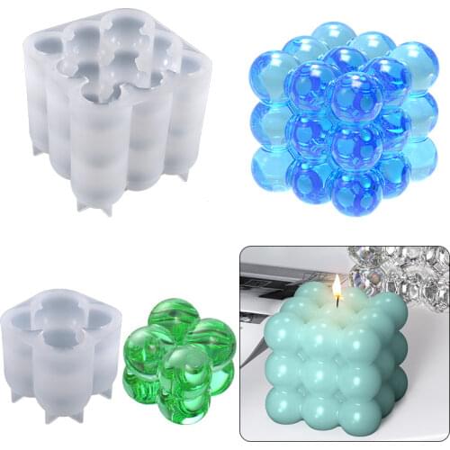 3D Silicone Mold Candle Mould Candle Container Aromatherapy Plaster Art Mould Wax for Candle Making Supplies DIY Candles Square