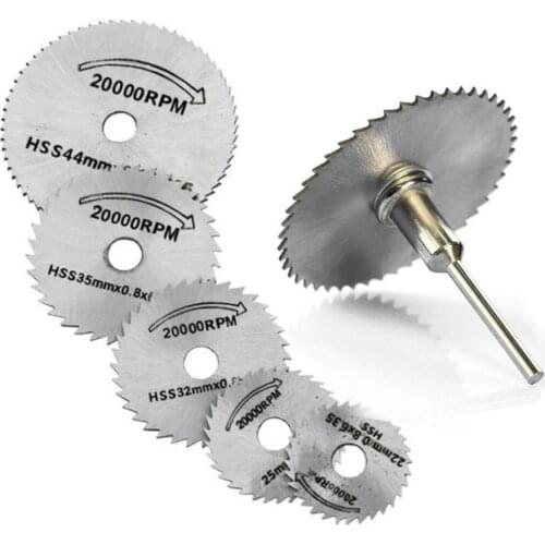 7pcs set Portable Rotary Tool Circular Saw Blades Cutting Discs Mandrel For Dremel Cutoff